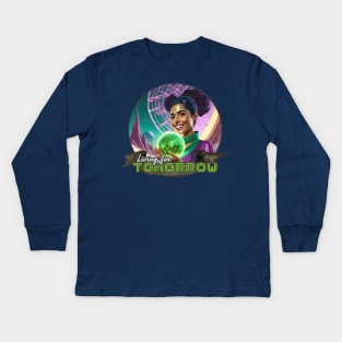 Living for Tomorrow - Walt Disney World, Disneyland, Magic Kingdom, Princess, Tomorrowland, Tron, Buzz Lightyear, Astro Orbiter Kids Long Sleeve T-Shirt